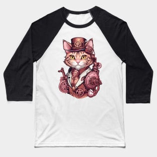 Steampunk, Cat venturer, Victorian Cat Baseball T-Shirt